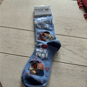 HappyTails Socks - Blue Dog Lover Design